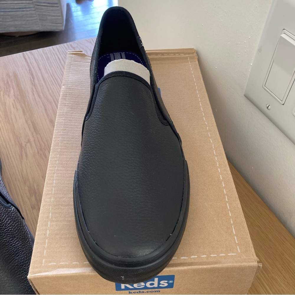 Keds Size 11 Black Double Decker Leather Sneakers - NWOT